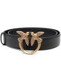 Black Golden Logo Buckle Belt 1