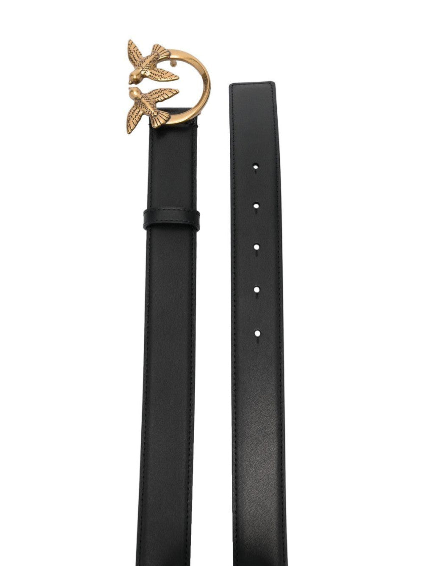Black Golden Logo Buckle Belt 2