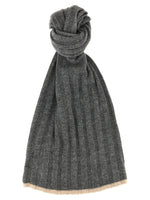 Grey Ribbed scarf 1