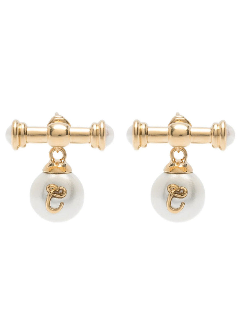 Gold Pearly Drop Earrings 1