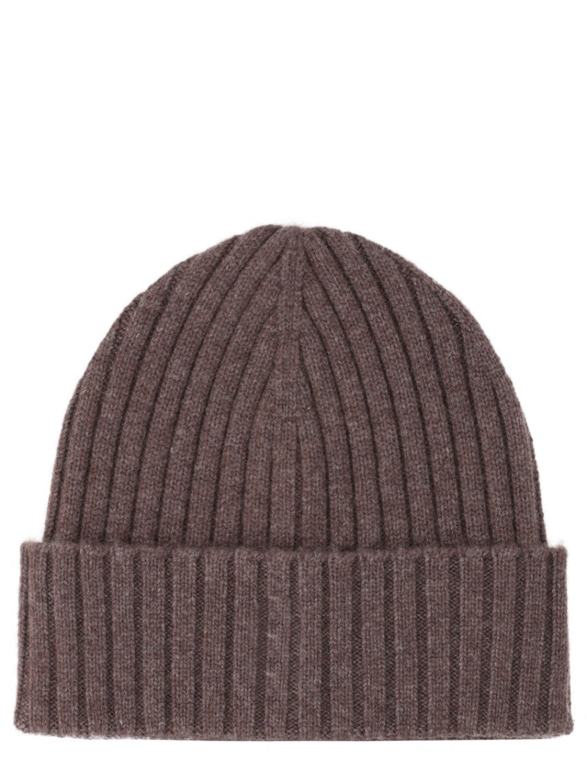 Brown Logo Ribbed Beanie 2