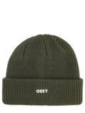 Olive Green Logo Knitted Beanie Hat 1