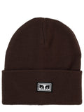 Dark Brown Logo Knitted Beanie Hat 1