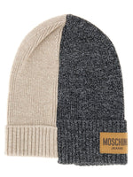 Grey Logo Colorblock Beanie Hat 1