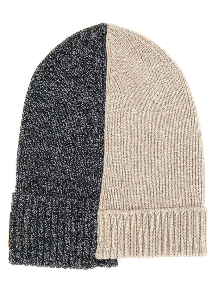 Grey Logo Colorblock Beanie Hat 2