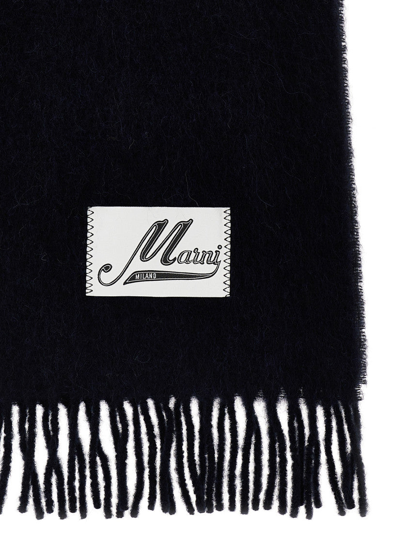 Navy Blue Logo Patch Scarf 2