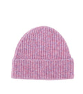Pink Ribbed Knitted Beanie Cap 1