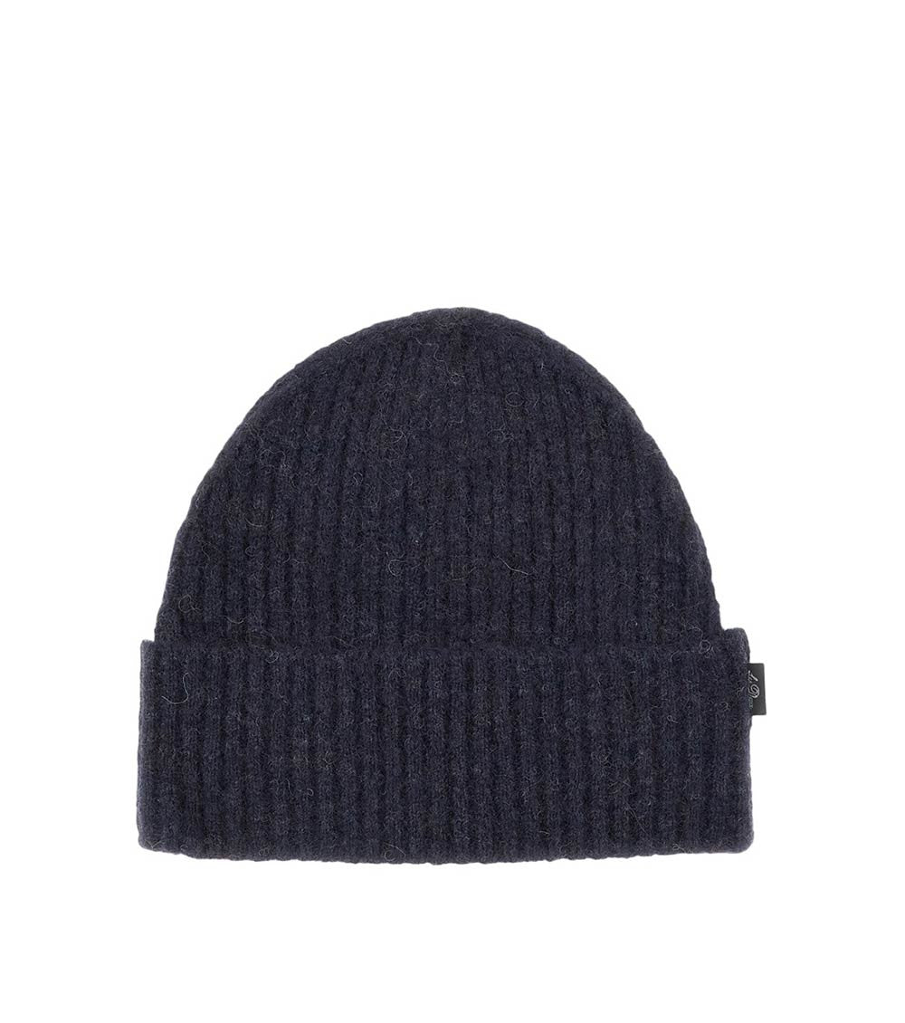 Dark Blue Knitted Beanie Cap 1