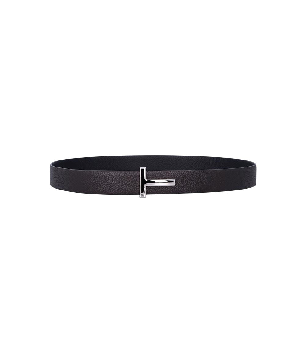 Dark Brown T Logo Belt 2
