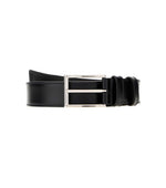 Black Solid Buckle Belt 1