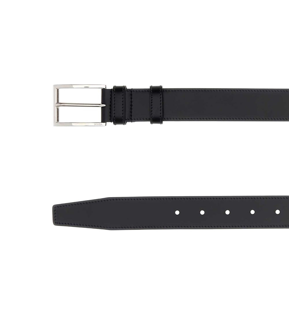 Black Solid Buckle Belt 3