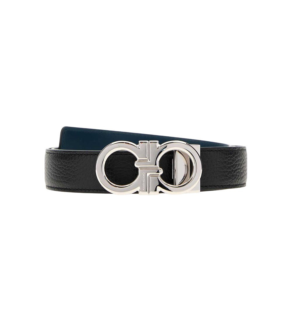 Black Blue Logo Reversible Belt 1