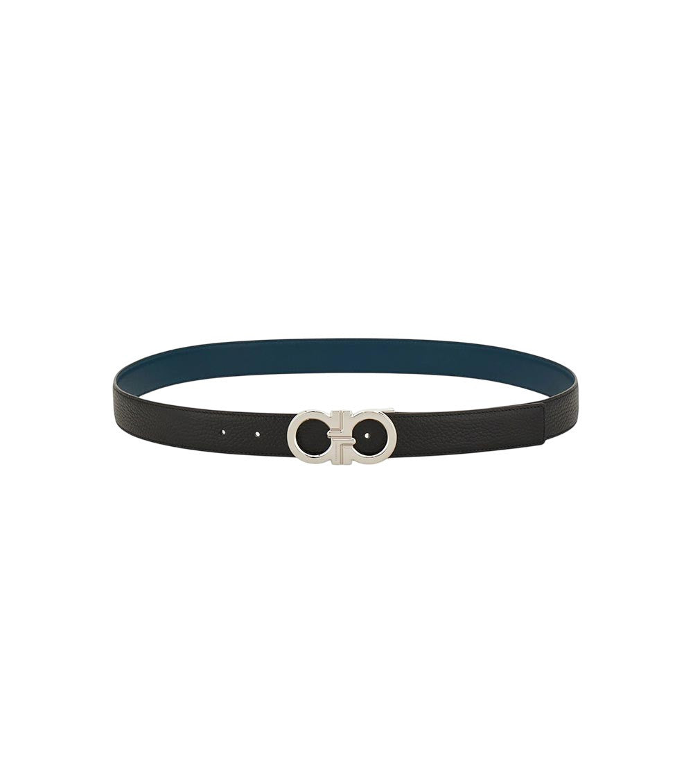 Black Blue Logo Reversible Belt 2
