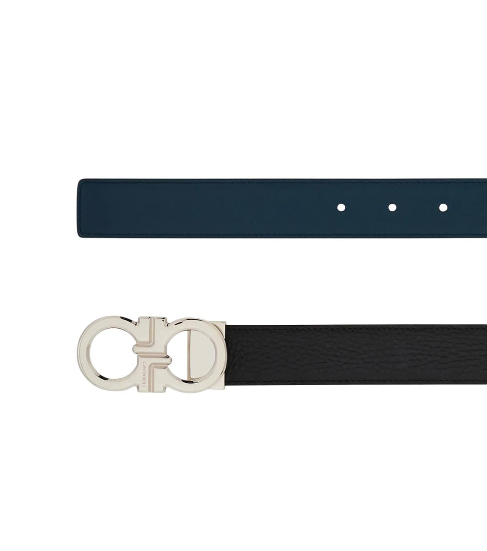 Black Blue Logo Reversible Belt 3