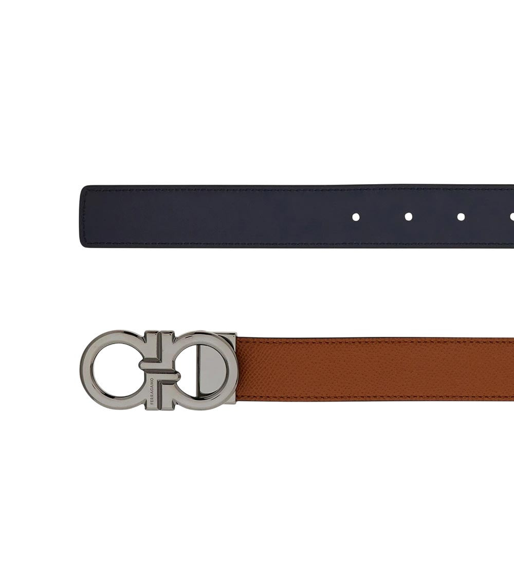 Brown Black Solid Reversible Belt 3
