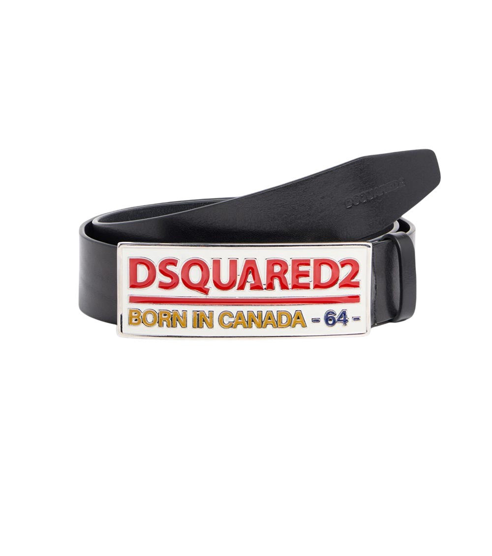 Black Solid Logo Belt 1