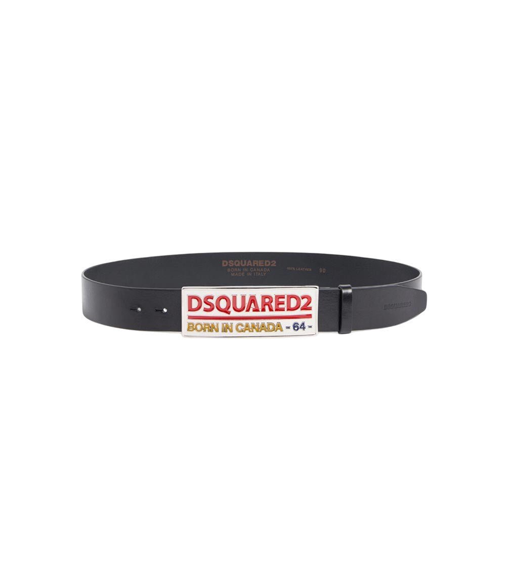 Black Solid Logo Belt 2