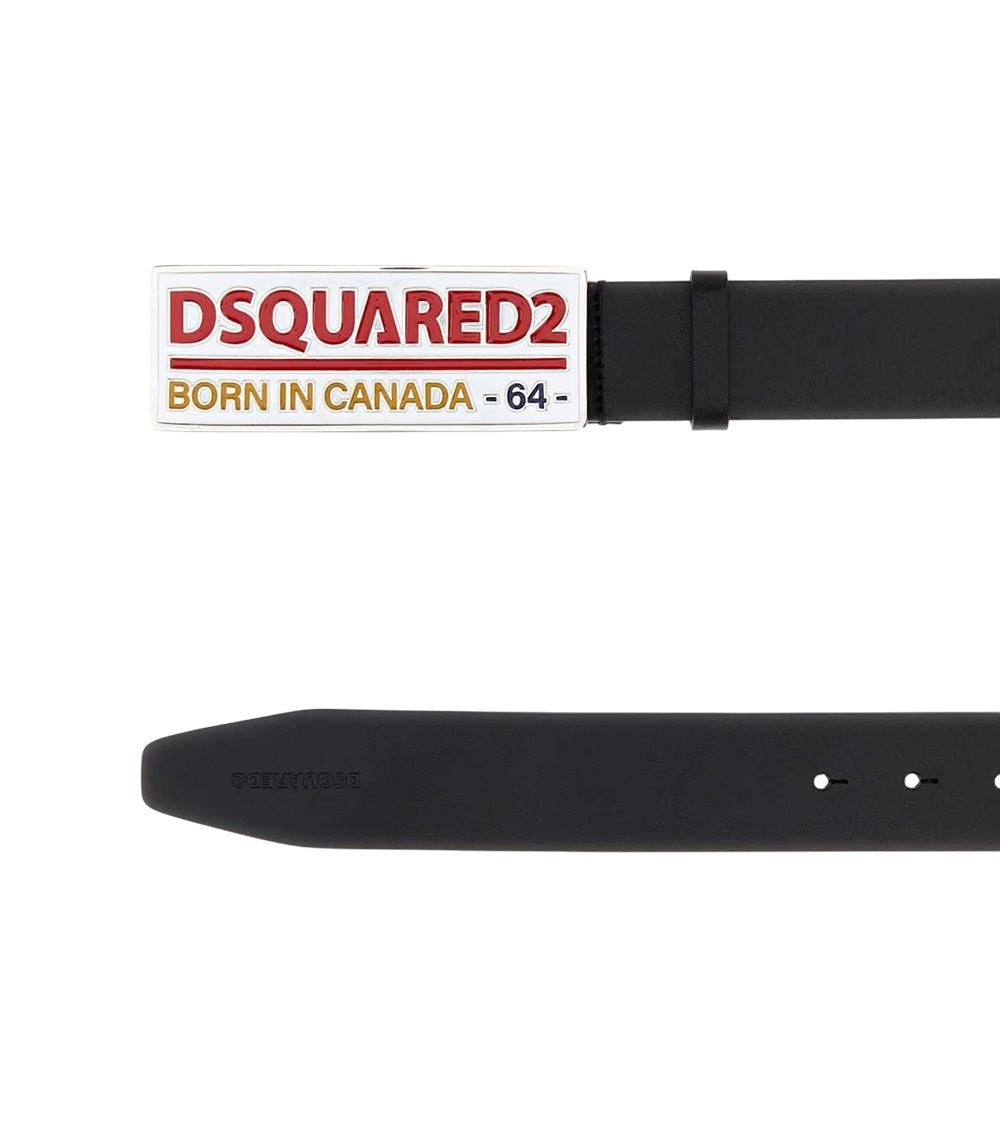 Black Solid Logo Belt 3