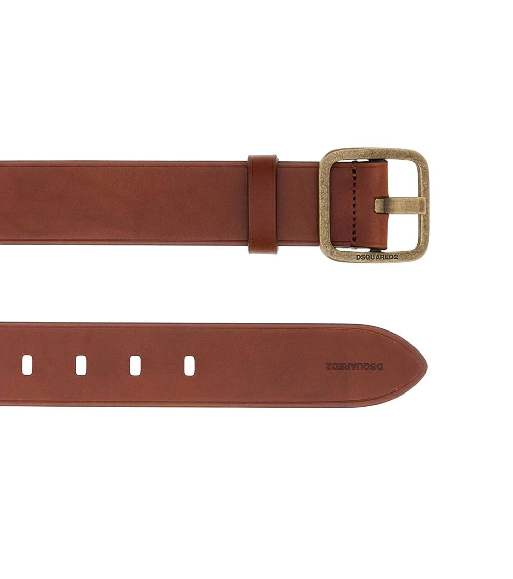 Brown Solid Buckle Belt 3