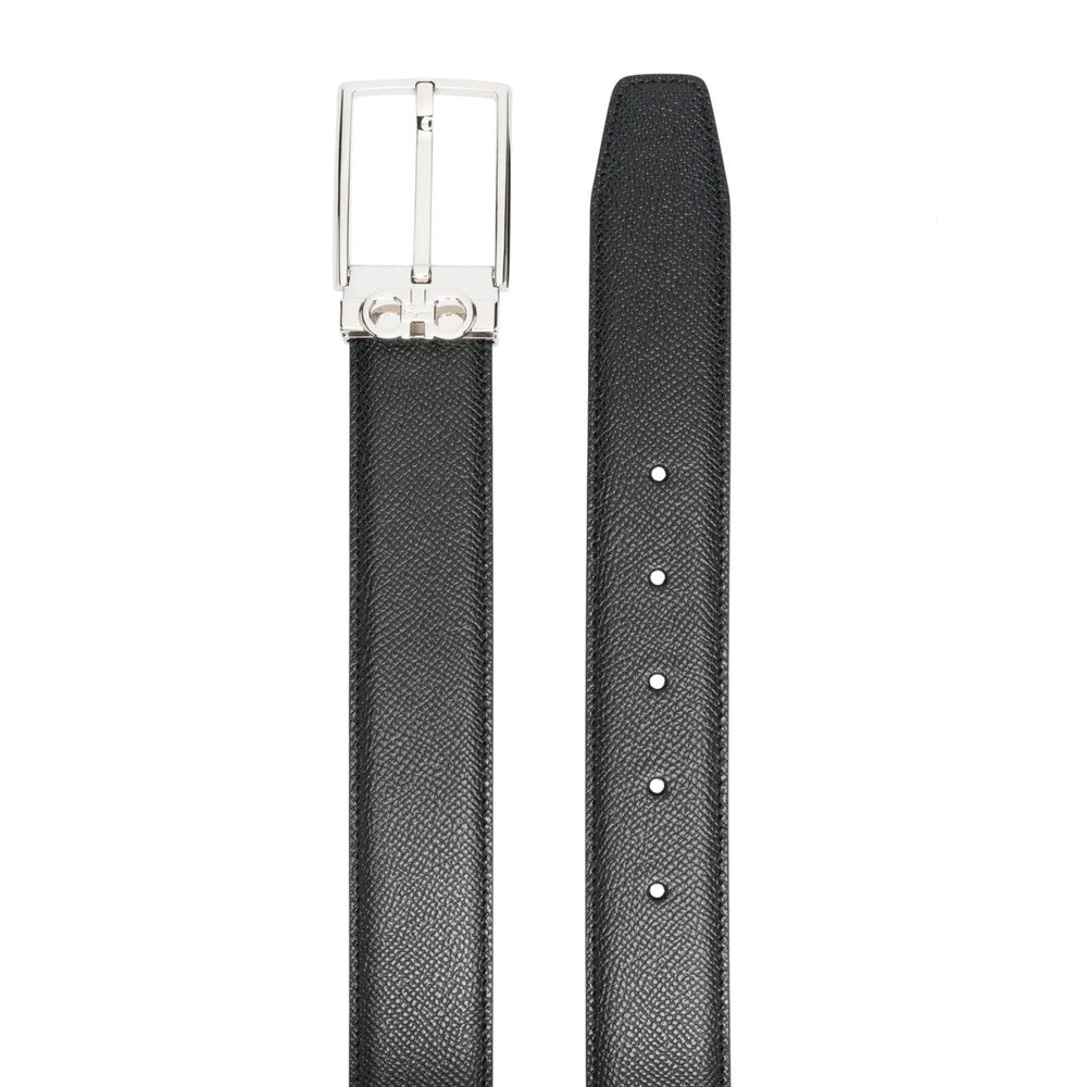 Black Textured Reversible Belt 2