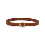 Brown Gancini Solid Buckle Belt 1
