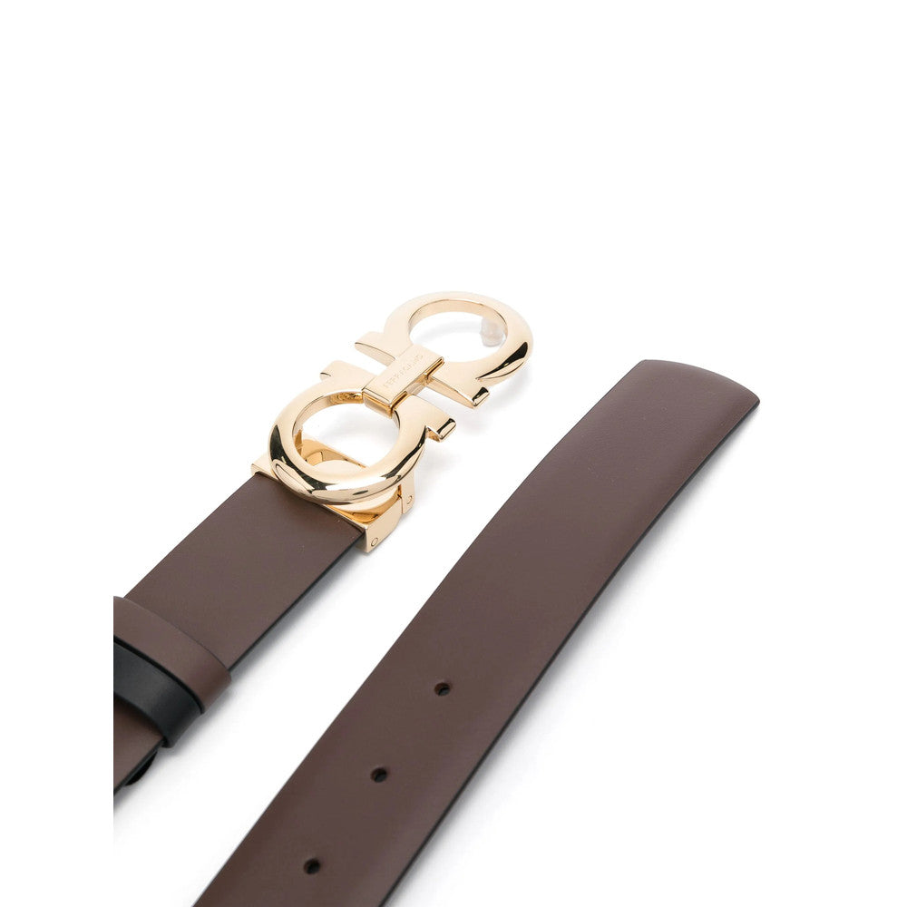 Brown Gancini Solid Reversible Belt 2