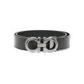 Black Gancini Textured Reversible Belt 1