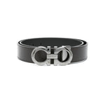 Black Gancini Textured Reversible Belt 1