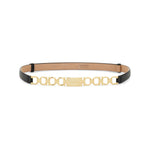 Black Gancini Solid Buckle Belt 1