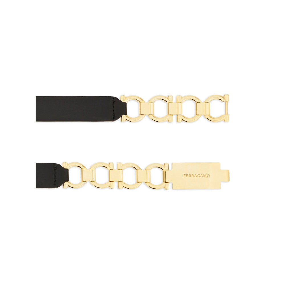 Black Gancini Solid Buckle Belt 2