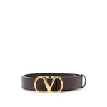 Brown VLogo Signature Solid Buckle Belt 1