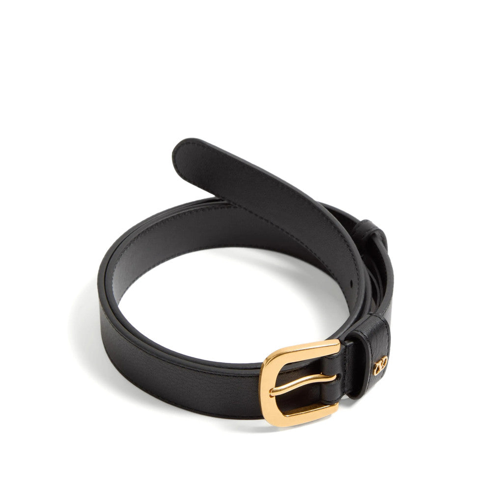 Black Textured Buckle Belt 2