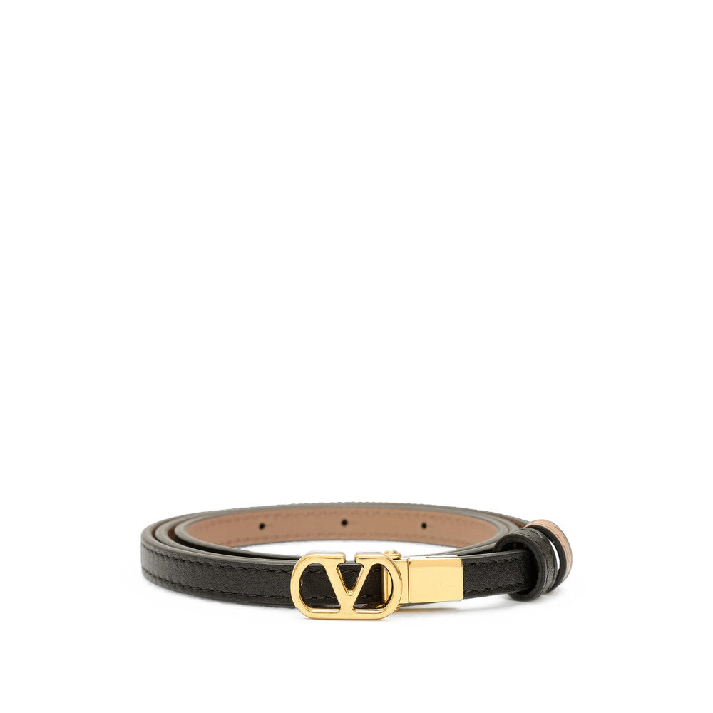 Black VLogo Signature Reversible Belt 1