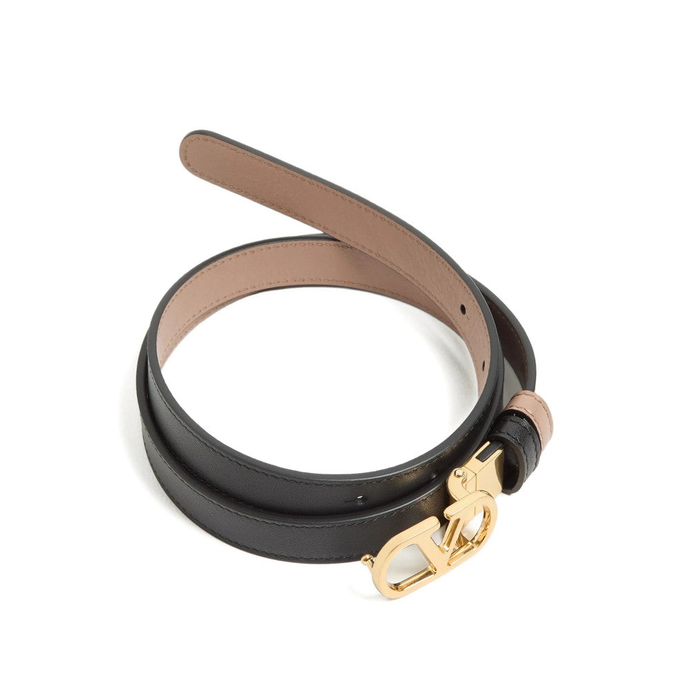 Black VLogo Signature Reversible Belt 3