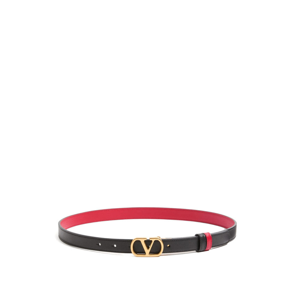 Black VLogo Signature Solid Adjustable Belt 1