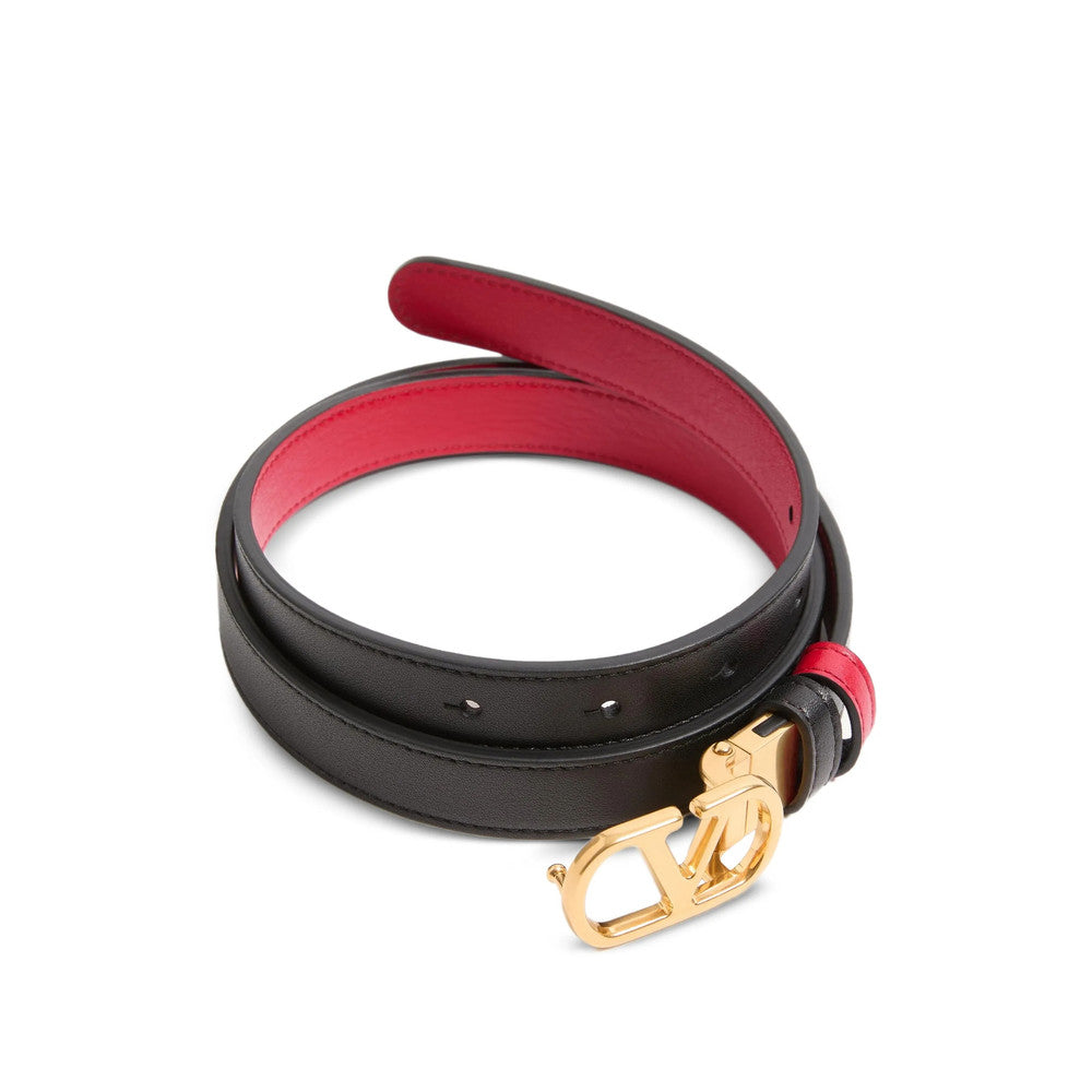 Black VLogo Signature Solid Adjustable Belt 3