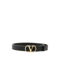 Black VLogo Signature Solid Formal Belt 1