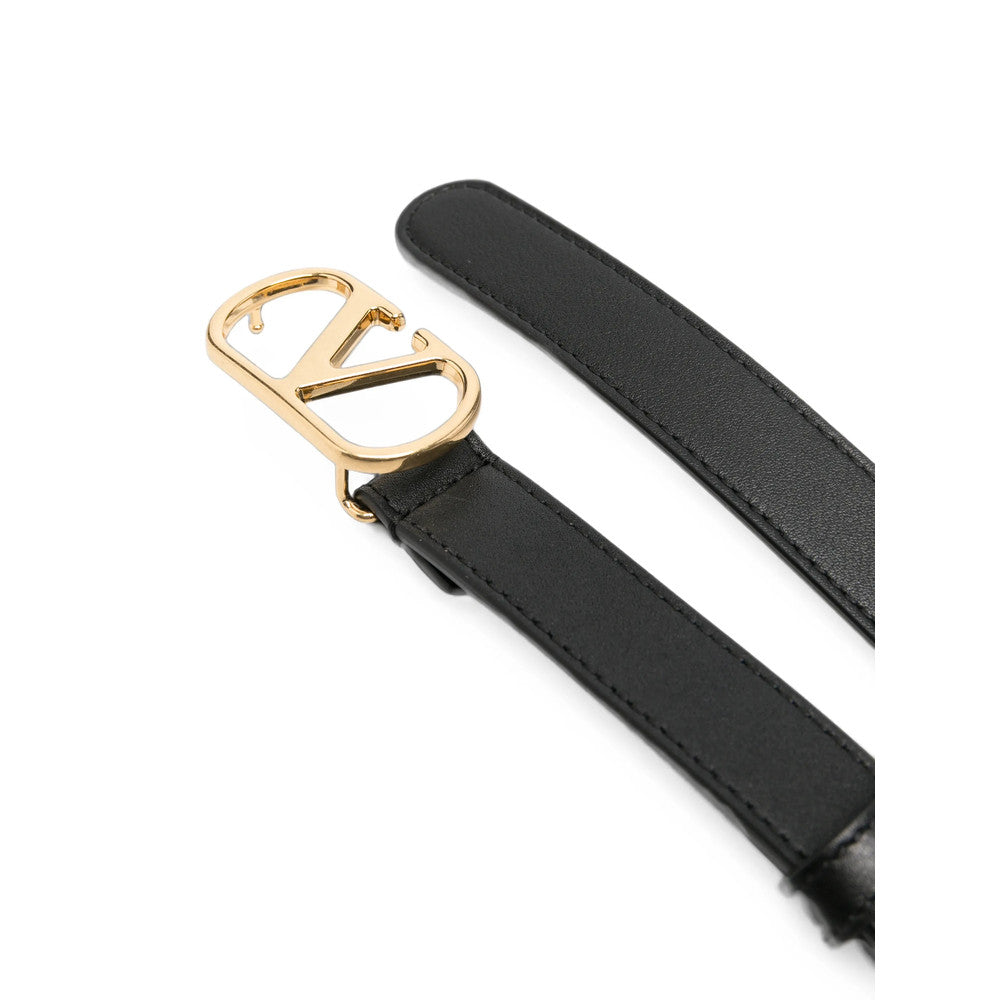 Black VLogo Signature Solid Formal Belt 2