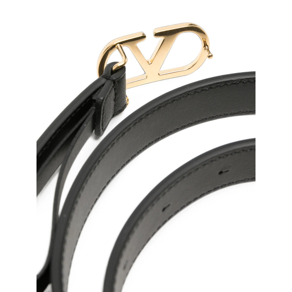 Black VLogo Signature Solid Formal Belt 3