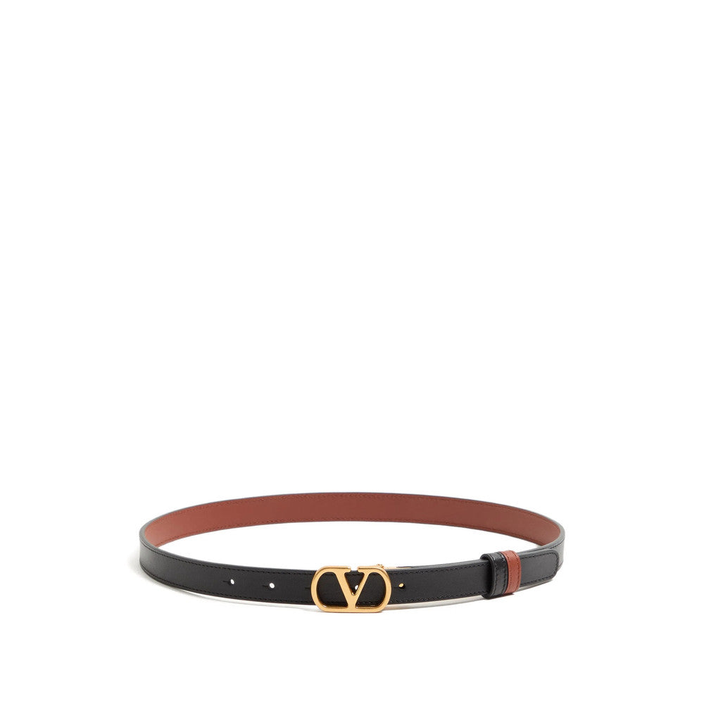 Black VLogo Signature Reversible Belt 1