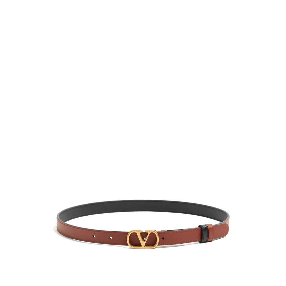 Black VLogo Signature Reversible Belt 2