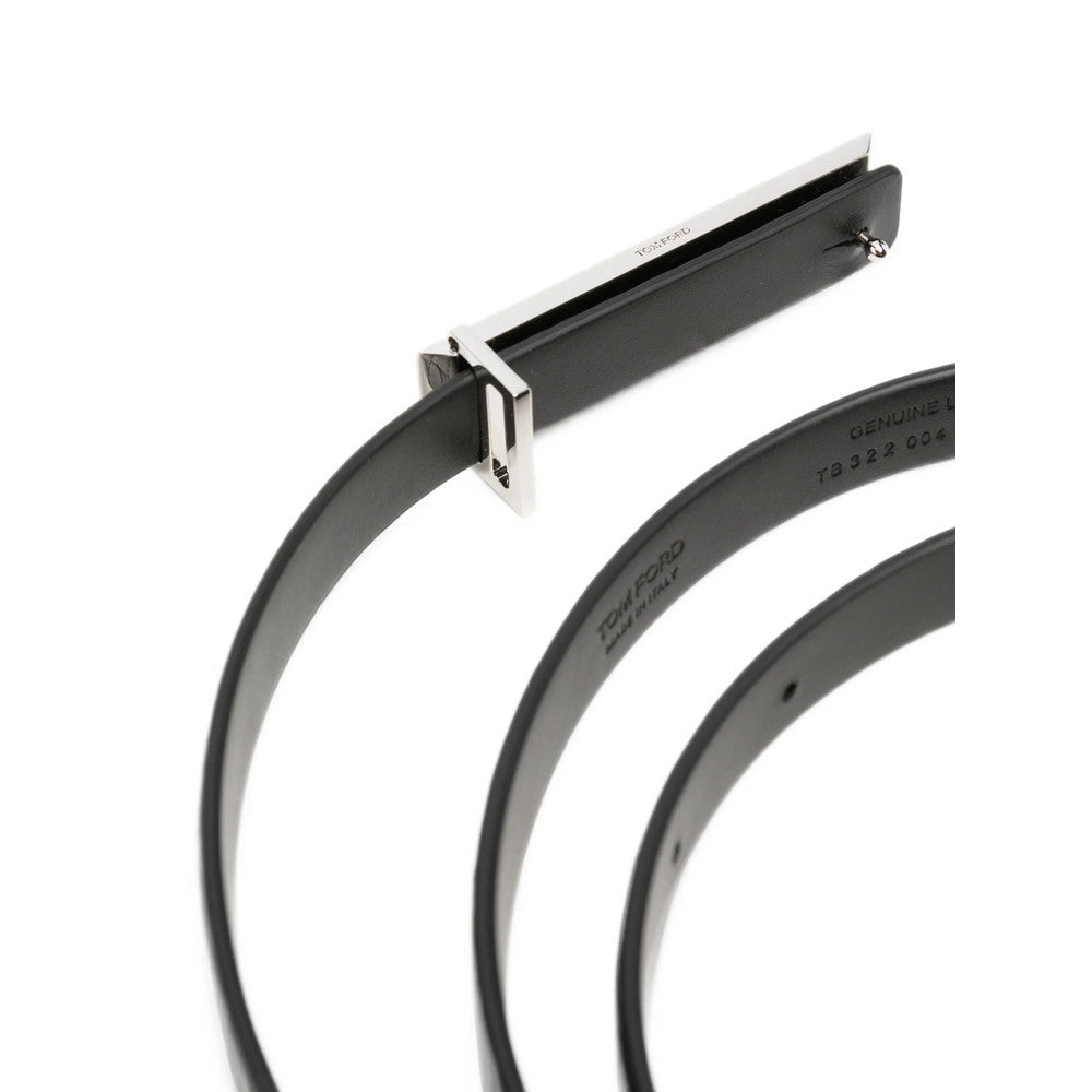 Black Textured Buckle Belt 2