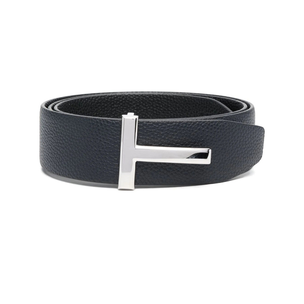 Navy Blue Textured Reversible Belt 1
