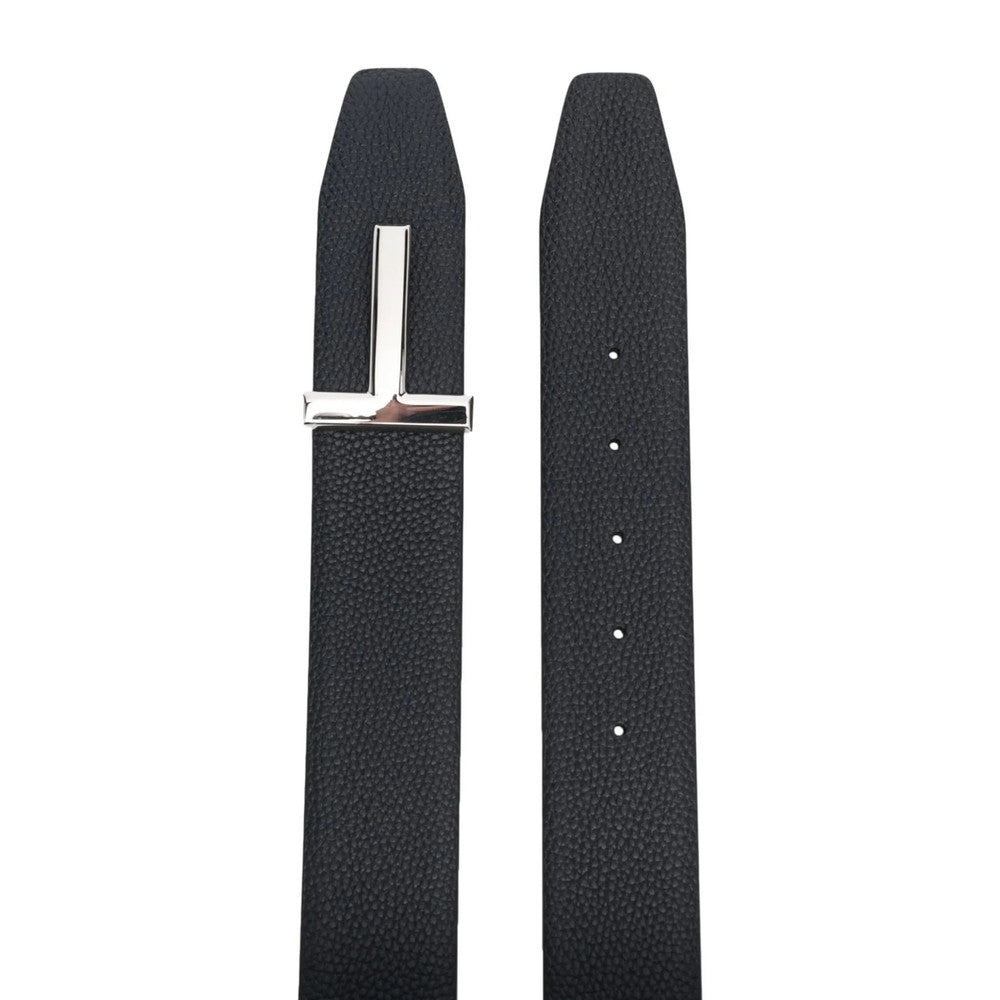 Navy Blue Textured Reversible Belt 2