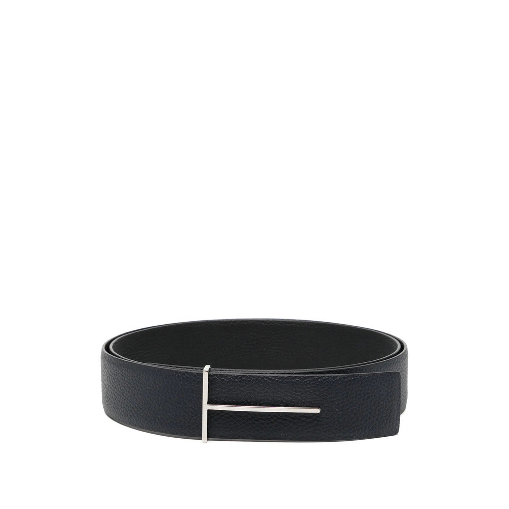 Navy Blue Textured Reversible Belt 1