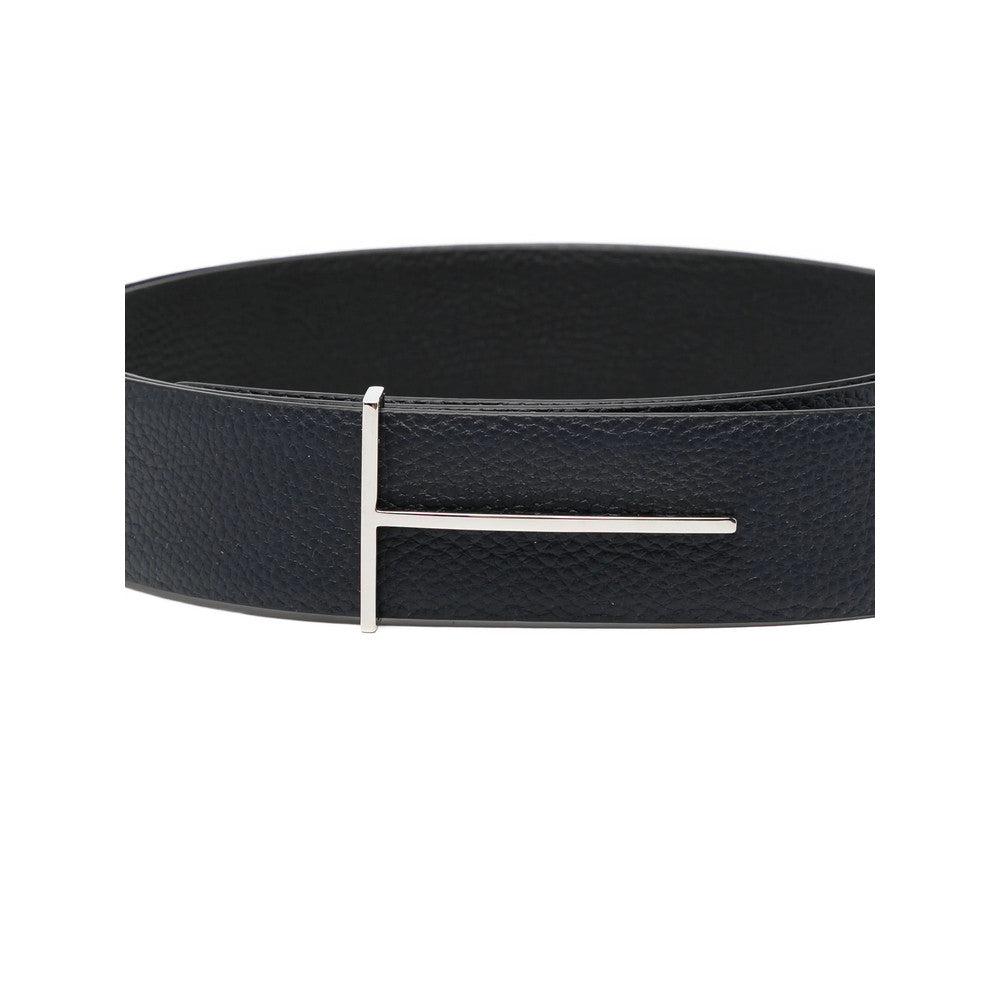 Navy Blue Textured Reversible Belt 3