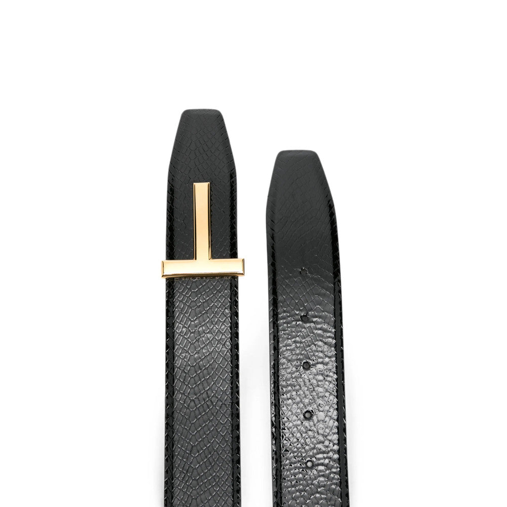 Black Textured Reversible Belt 2