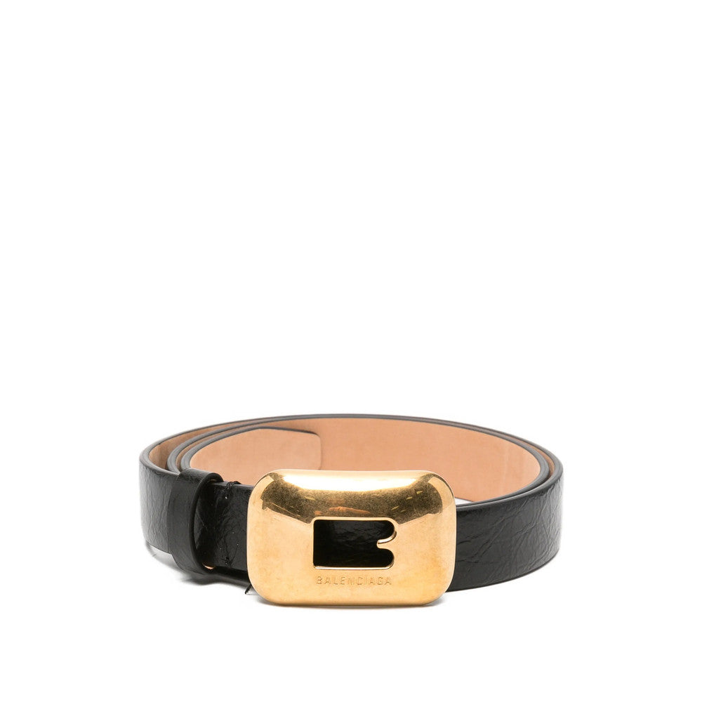 Black Textured Buckle Belt 1