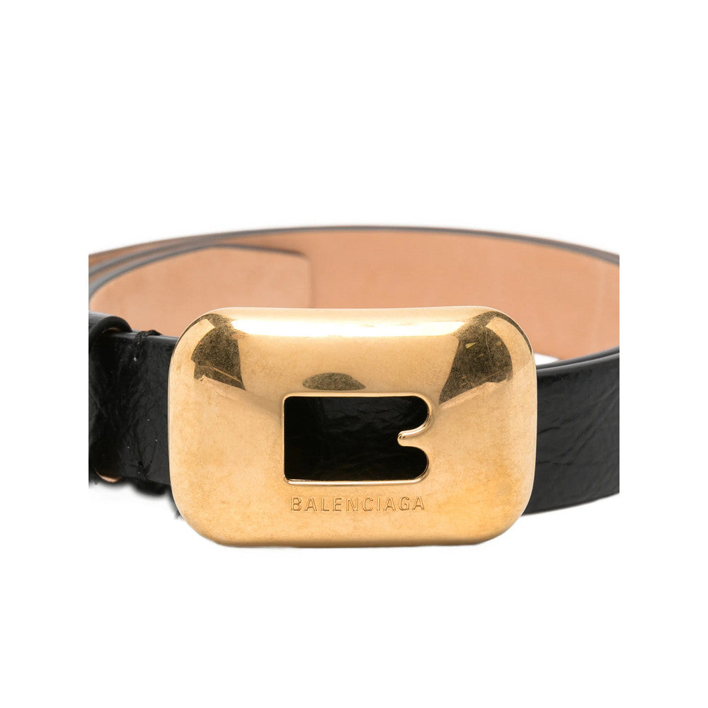 Black Textured Buckle Belt 2