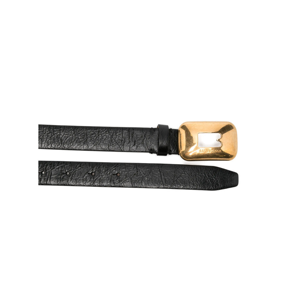 Black Textured Buckle Belt 3